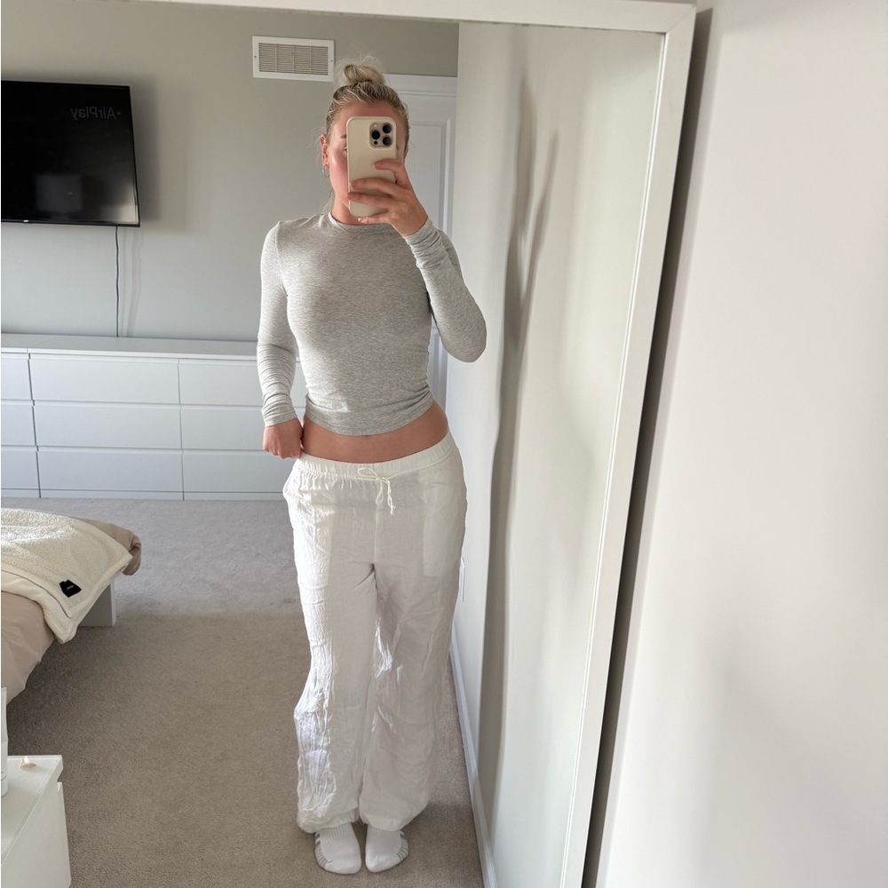 H&M White linen Lounge Pants